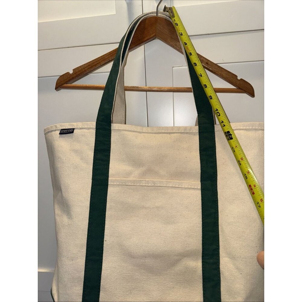 Lands End Canvas Tote in Natural with Dark Green Trim - Picture 5 of 10